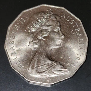 Circulated Australian 50c Fifty cent coin💰1974💰COAT OF ARMS - COA - Low Mint - Picture 1 of 2
