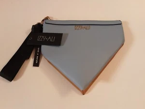 NWT Izzy & Ali Vegan Bag Clutch Wristlet Purse Great Condition Camel And Blue - Picture 1 of 9