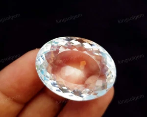 Certified 58 Cts Natural Unheated White Quartz Oval Cut Top Grade Gemstone - Picture 1 of 5