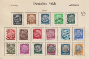 German Empire 1933 General Field Marshal Hindenburg complete set, used - Picture 1 of 1