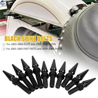 Kit de pernos de puntal de guardabarros trasero con clavos negros para Harley Night Train FXSTB 2000-2005 Foto 1 de 4