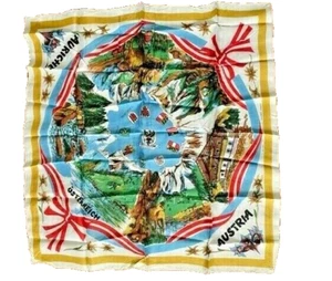 Bufanda Austria recuerdo vintage 26" x 28" - Imagen 1 de 3