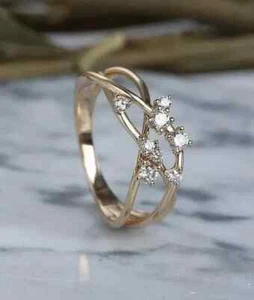 Lab Created Diamond Women's Engagement Ring 14k Yellow Gold Plated Jewelry Gift - Picture 1 of 6
