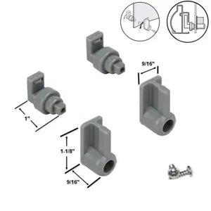 Plastic Frameless Sliding Curved Glass Shower Door Lower Guide Support Brackets - Picture 1 of 6