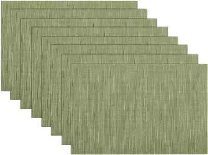 SHACOS Placemats Set of 8 Woven Vinyl Place Mats for Dining Table Wipe Clean Hea - Picture 1 of 7