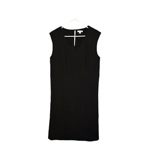 Garnet Hill schwarz gefüttert Shealth ärmelloses Kleid Damengröße 8 V-Ausschnitt - Bild 1 von 10
