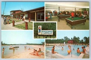 Postal de playa de Cabo de Nueva Jersey 1979 Beachcomber camping piscina billar playa - Imagen 1 de 2
