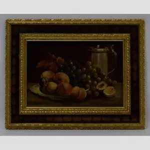 Um. 1950 Altes Gemälde, Stillleben mit Früchten, Öl, signiert 51x40 cm - Bild 1 von 12