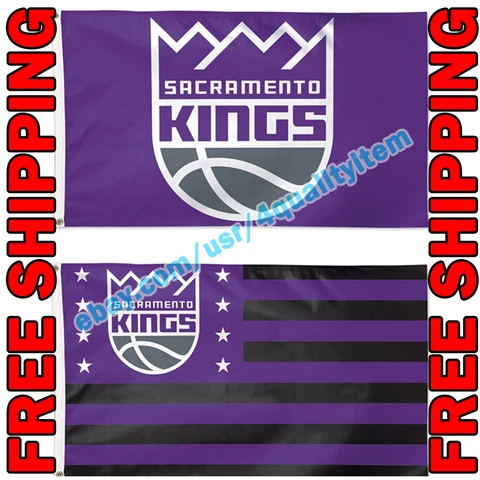 Deluxe Sacramento Kings Logo USA Stars Stripes Flag Banner 3x5 ft NBA Fan 2021 Cover