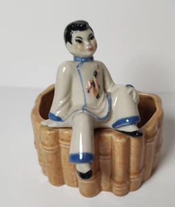 Ceramic Arts Studio planter Chinese boy bamboo planter dragon shirt - Picture 1 of 6