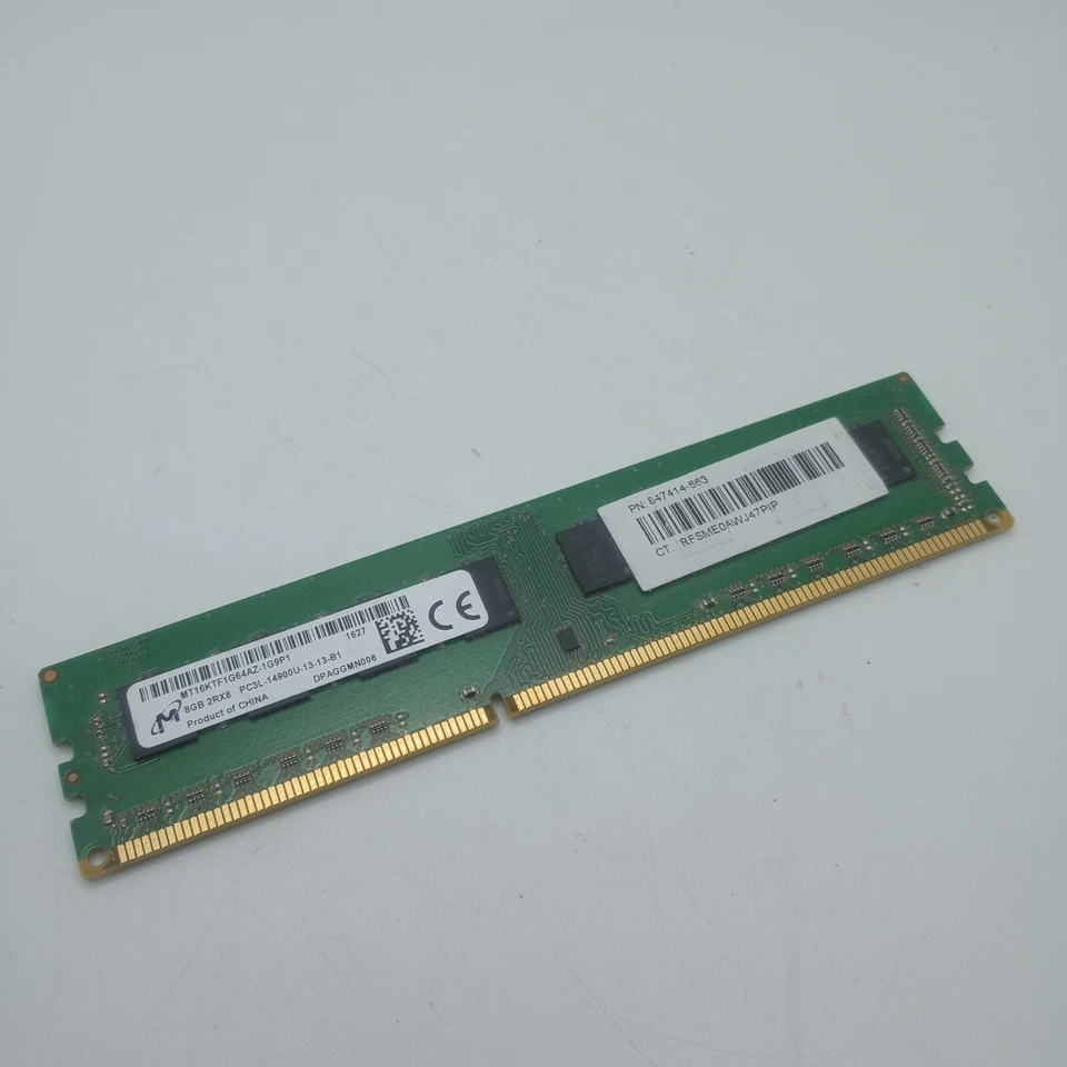 #U) MICRON 8GB DDR3 1866MHZ PC3L-14900u Memory Ram! 2Rx8 HP 698651-154 - Image 1 of 2