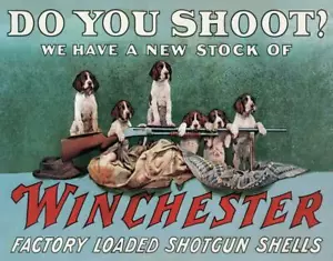 Winchester Shoot Metall Blechschild Jagd Flinte Hütte Haus Wanddeko #2442 - Bild 1 von 1
