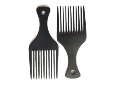 Customize Logo-Black Beech wood Comb Wide Tooth beard Care Fork Comb pick comb - Image 1 of 4