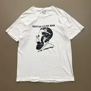 Vintage lustiges T-Shirt Distressed Sigmund Freud What's on a Man's Mind einzelner Stich - Bild 1 von 4