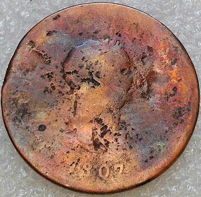 Gran Bretaña 1807 1 centavo limpio Foto 1 de 2