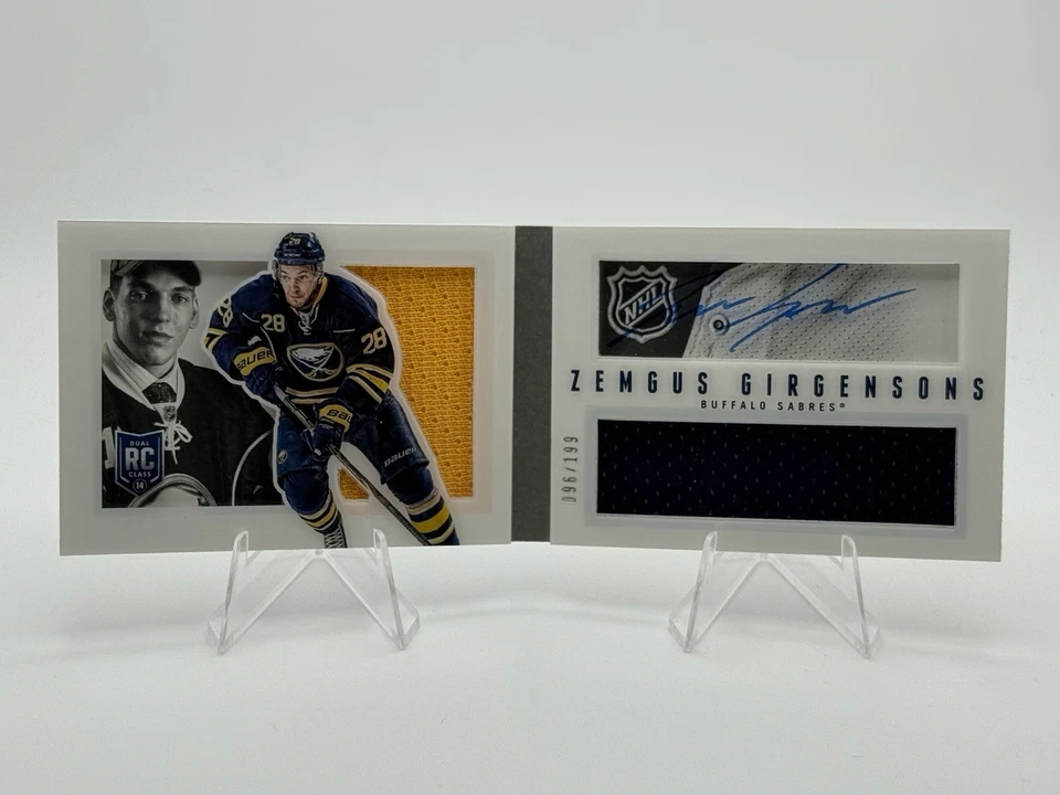 2013 Panini Playbook Booklet Zemgus Girgensons #159 RC Dual Patch Auto /199 - Image 1 of 4