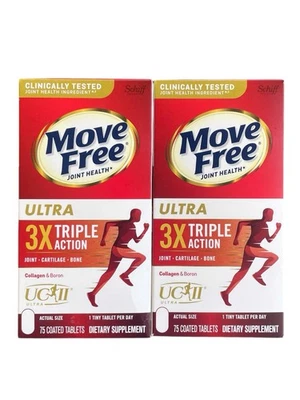 Schiff Move Free Ultra 3X 三重动作 75 片,(150 张),有效期:07/28 — 第 1/4 张图片