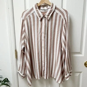 Top Jane and Delancey Relajado Rayas Abotonado Talla 2XL Mujer - Imagen 1 de 6