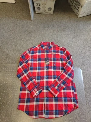 NEW MENS CHAPS LONG SLEEVE PLAID BUTTON DOWN PERFORMANCE FLANNEL SHIRT LT TALL - Image 1 of 4