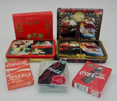 Coca Cola Playing Cards Eleven Decks Some in Tins - Image 1 of 4