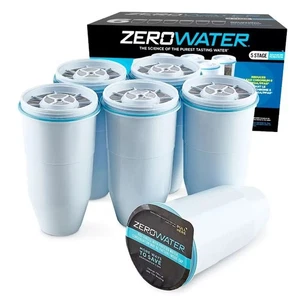 ZeroWater Replacement Water Filters 6 Pack Removes 99% of all dissolved solids - Picture 1 of 6