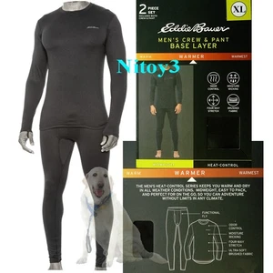 Eddie Bauer  Heat Control Base Layer Set Midweight Long T-Shirt/Pants Men XL - Picture 1 of 1