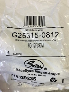 Gates 2 Wire Hose Fitting - Gates G25315-0812 8G-12FL90M FAST SHIPPING - Picture 1 of 2