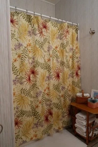 C&F Enterprises Botanical Print Fabric Shower Curtain - Picture 1 of 8