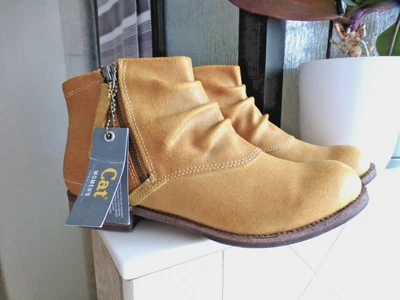Caterpillar CAT IRENEA Leather Fawn Women Zipper Ankle Boot 6.5 New w Tag No Box - Image 1 of 4