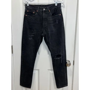 Levis 501 S Skinny Jeans Herren W27 L26 Schwarz Distressed Ripped Denim - Bild 1 von 6