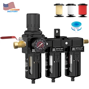 3/8" NPT Air Drying System for Water Separator 3 Stage Compressed Air Filter - Picture 1 of 12