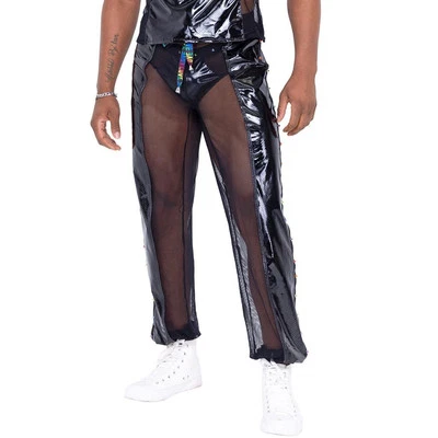 铆钉乙烯基渔网慢跑者彩虹爱情抽绳骄傲黑色6335中号 — 第 1/4 张图片