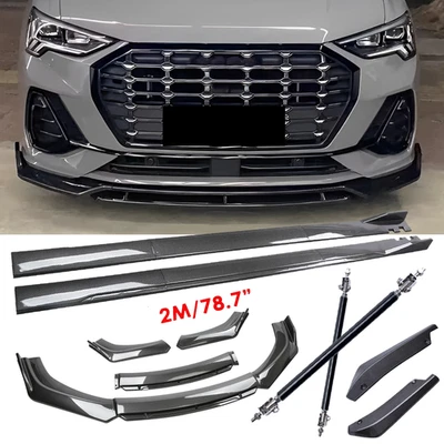 Carbon Fiber Side Skirt Rear & Front Bumper Lip Splitter For Audi Q3 Q5 Q7 Foto 1 de 4