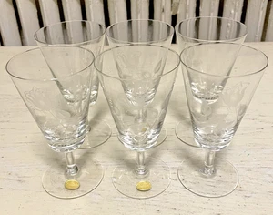 Juego de 6 copas de vino Rosenthal Shadow Rose Crystal 2000 vástago Alemania Occidental 5 1/4" - Imagen 1 de 11