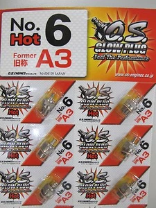O.S OS #6 A3 Glow Plugs No.6 Former Hot (6pcs ) - Picture 1 of 1