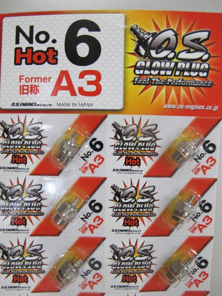 O.S OS #6  A3 Glow Plugs No.6 Former Hot (6pcs ) - Image 1 of 1