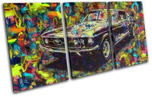 Retro De Colección Ford Mustang Colores Coches AGUDOS LONA ARTE DE PARED Impresión de Imagen - Imagen 1 de 1