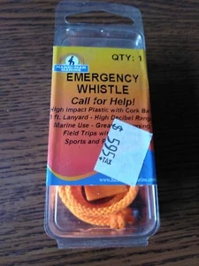 s & J Emergency Whistle & lanyard #960031 NEW - Picture 1 of 5