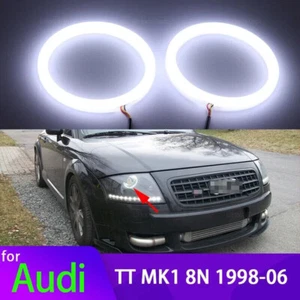 2x White SMD Cotton Light LED Angel Eye Halo Ring Kit for Audi TT 8N 1998-2006 - Picture 1 of 17