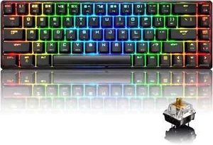 MAGIC-REFINER MK14 Wired 60% Mechanical Gaming Keyboard RGB Backlit for PC MAC - Picture 1 of 7