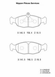 Kit pastiglie freno PER Chevrolet Corsa Pick-up 1.0 50 KW 68 CV - Imagen 1 de 1