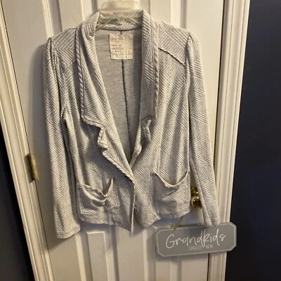 Blazer Free People para mujer gris de gran tamaño de tela a cuadros talla mediana Foto 1 de 4