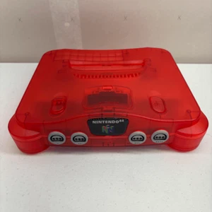 Nintendo 64 Replacement Console Only Clear Red Not Funtastic Replacement Shell - Picture 1 of 8