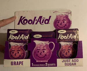 Vintage 1972 Case Display Of (72) Packs Grape Kool-Aid NOS Full Unopened Display - Picture 1 of 11