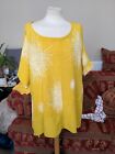 Made In Italy Pretty Yellow Ochre Plus Top Cotton 3Xl