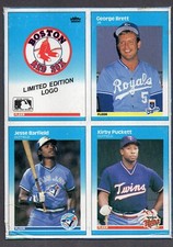 1987 Fleer Wax Box Bottom Uncut Brett Puckett Barfield