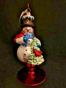 Christopher Radko Glass Ornament EVERGREEN FRIENDS #1015134 SNOWMAN & TREE 2012 - Picture 1 of 12