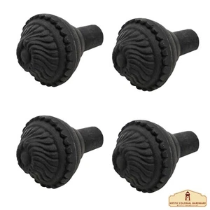 Knobs Cast Iron Cabinet Bedroom Kitchen Drawer Cupboard Hardware Black Set of 4 - Picture 1 of 16