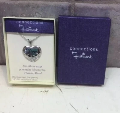 New Connections from Hallmark Stainless Steel- MOM Heart pendant 18-20”chain - Image 1 of 3