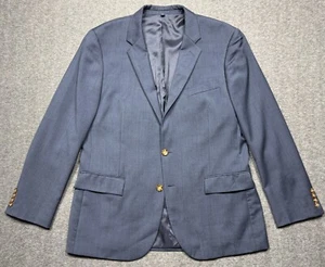 J Crew Blazer Mens 44 R Blue Thompson Worsted Wool 2 Button Suit Jacket G1730 - Picture 1 of 15